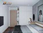 Thiết kế nội thất chung cư hiện đại - Chị Phương, S202, Vinhomes Smart City, 2 phòng ngủ + 1