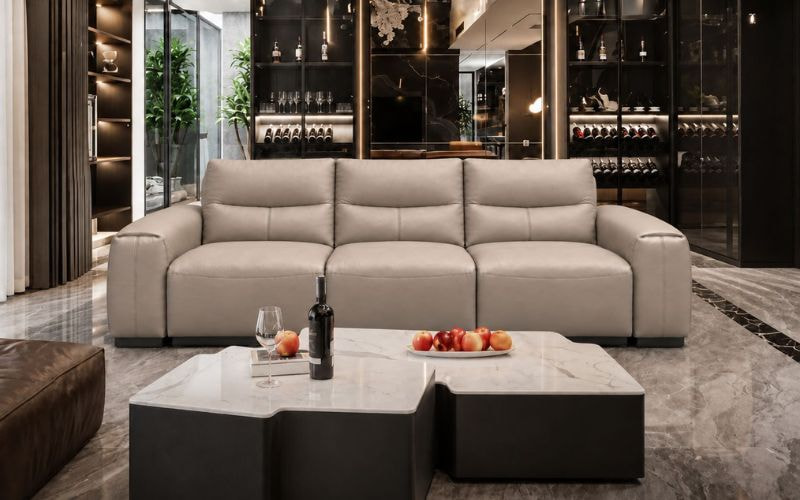 Sofa AVARO màu sáng bố trí trong phòng khách tại TLISOFA