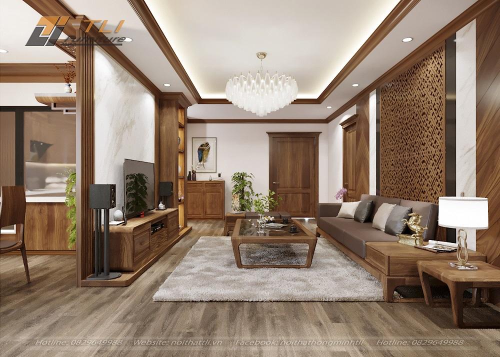 nội thất chung cư gỗ tự nhiên