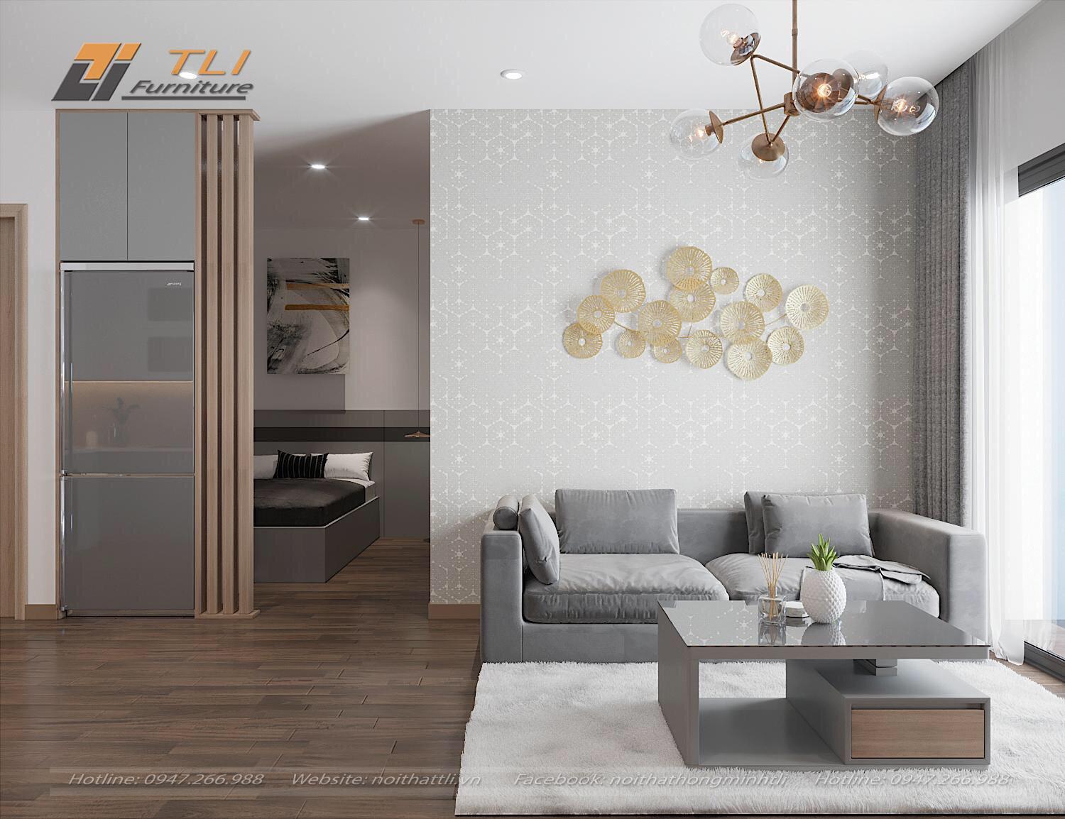 Thiết kế nội thất căn hộ chung cư 45m2