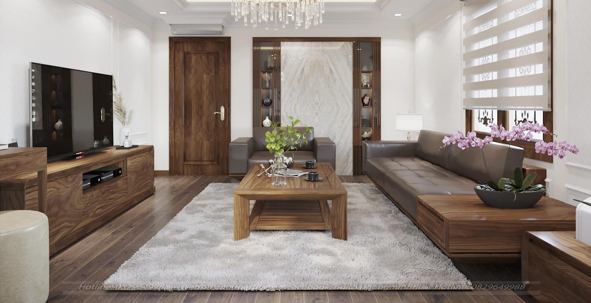 Thiết Kế Nội Thất Biệt Thự Gỗ Óc Chó Sang Trọng & Đẳng Cấp