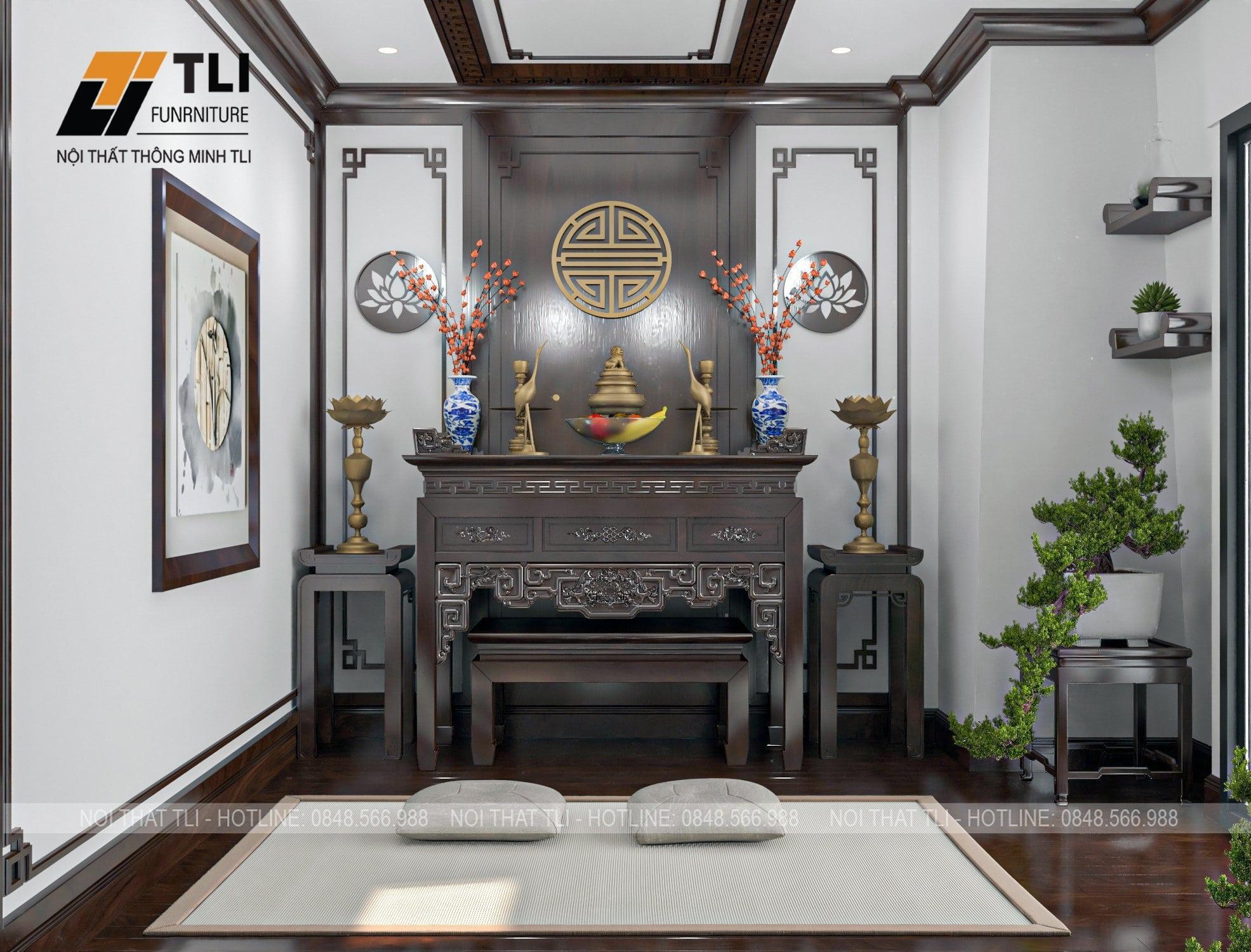 Tư vấn thiết kế nội thất phòng thờ vừa đẹp vừa trang nghiêm